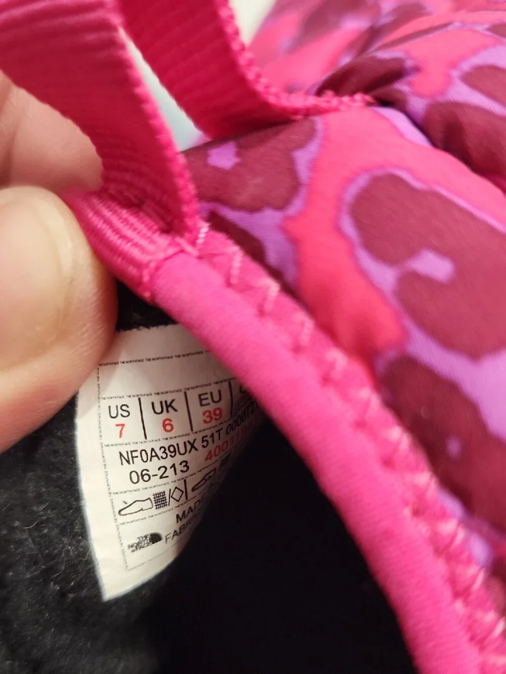 The North Face Kids Pink Leopard Slip-On Puffer Shoes